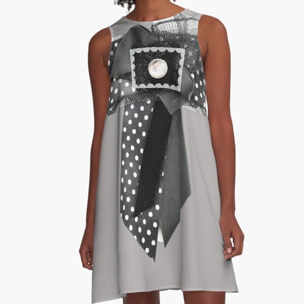 Scratch Paper Adult Geometry Cats A-Line Dress with Pockets | White