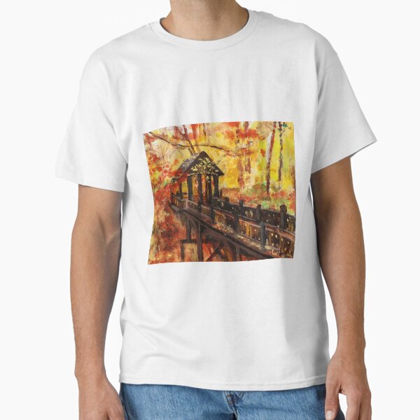 Fall Leaves at Seven Bridges, Grant Park in South Milwaukee by Lana Holman Classic T-Shirt
