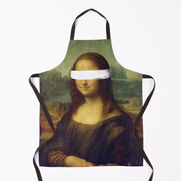 Item preview, Leonardo da Vinci's Mona Lisa with white paint stroke designed and sold by wolfofwallst.