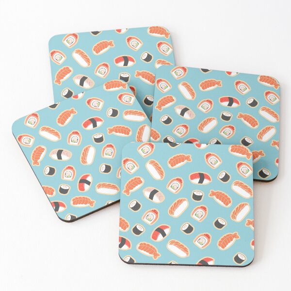 Item preview, Sushi Blue Background Pattern designed and sold by vpessagno.
