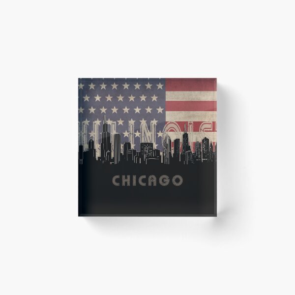 Item preview, chicago skyline flag designed and sold by BekimART2.