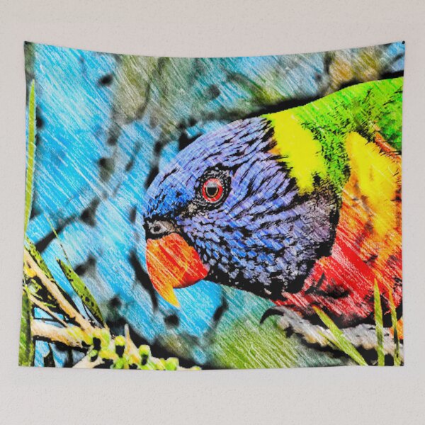 Item preview, Colorful Parrot Sketch designed and sold by bubble-bulb.