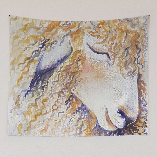 Item preview, Sleepy sheep watercolor designed and sold by orangerinka.