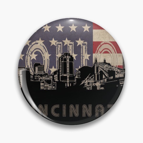 Item preview, cincinnati skyline flag designed and sold by BekimART2.