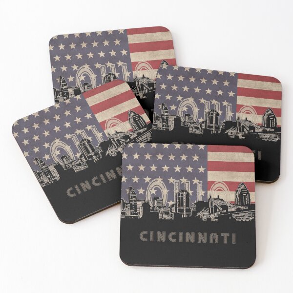 Item preview, cincinnati skyline flag designed and sold by BekimART2.