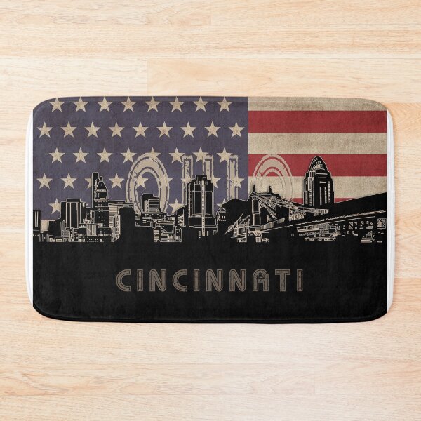 Item preview, cincinnati skyline flag designed and sold by BekimART2.