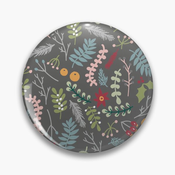 Item preview, Grey Christmas Flowers Pattern designed and sold by Claire Wall Designs.