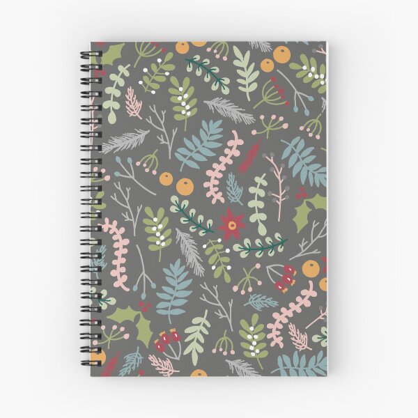 Item preview, Grey Christmas Flowers Pattern designed and sold by Claire Wall Designs.