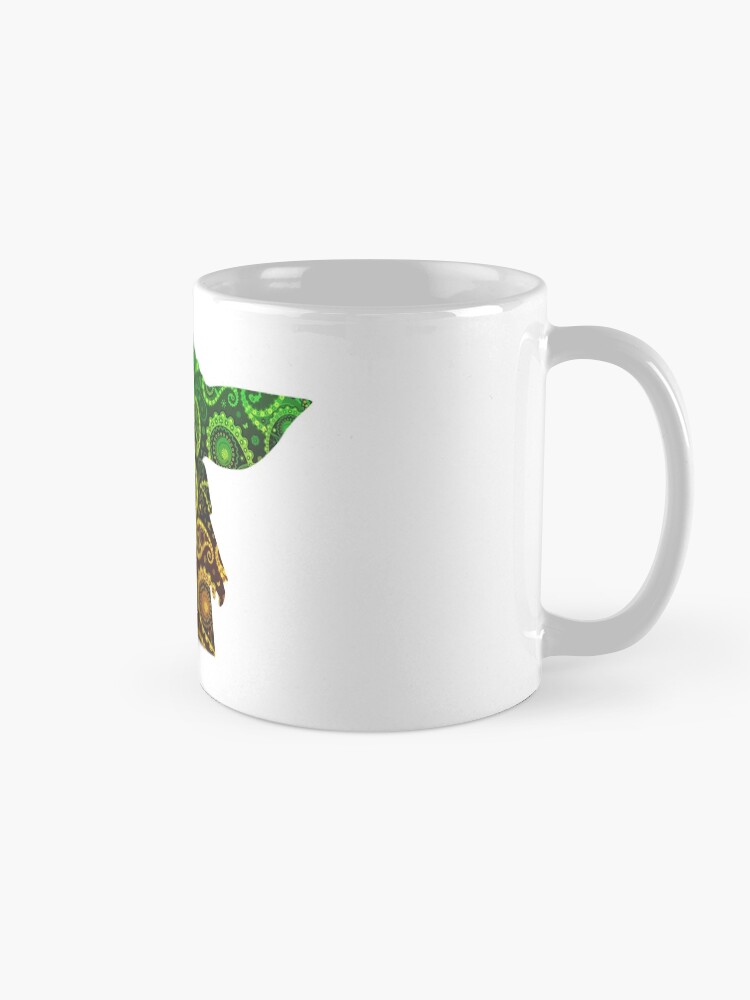 Thumbnail 5 of 6, Coffee Mug, Teardrop Mandala Silhouette - Alien Forest - Dark Background designed and sold by WizzlesEmporium.