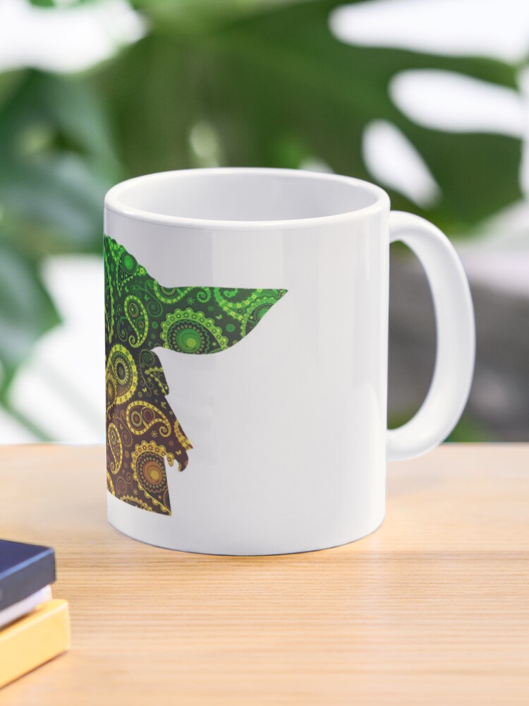 Thumbnail 1 of 6, Coffee Mug, Teardrop Mandala Silhouette - Alien Forest - Dark Background designed and sold by WizzlesEmporium.