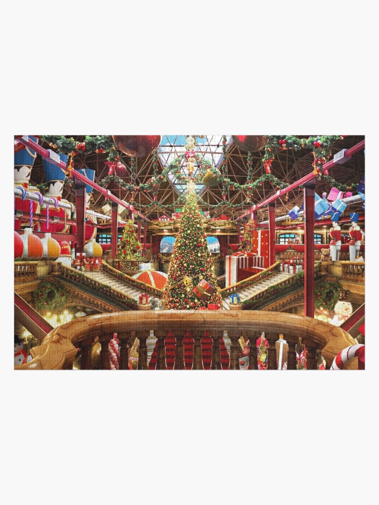Thumbnail 1 of 3, Jigsaw Puzzle, Santas Workshop - Christmas Holiday Art (w. balcony) designed and sold by EPMattson.