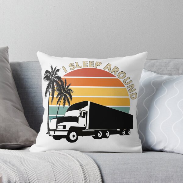Item preview, Funny Truckers Truck Driver I Sleep Around Retro Sunset designed and sold by Surfer Dave Designs.