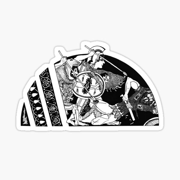 Athena, Hercules, and Kyknos Sticker