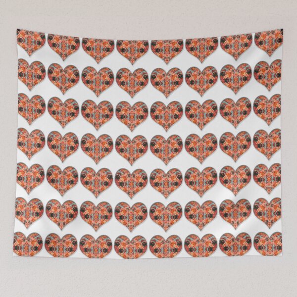 Item preview, Peachy Floral Heart Mandala designed and sold by DesJardins.