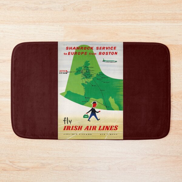 Item preview, retro FLY IRISH AIR LINES   SHAMROCK SERVICE TO EUROPE FROM BOSTON designed and sold by plakati.
