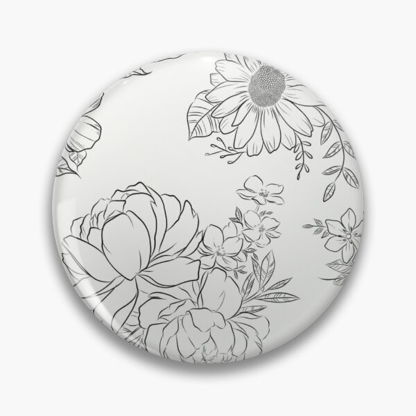 Item preview, Floral (black and white) designed and sold by AviationBlonde.