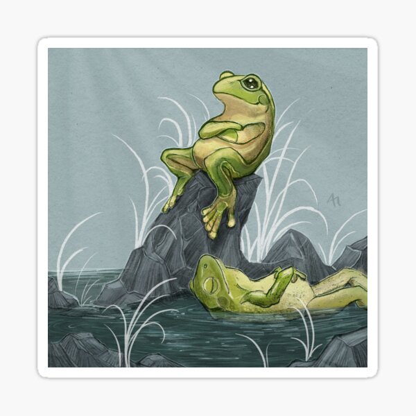 Relaxing Frogs Sticker