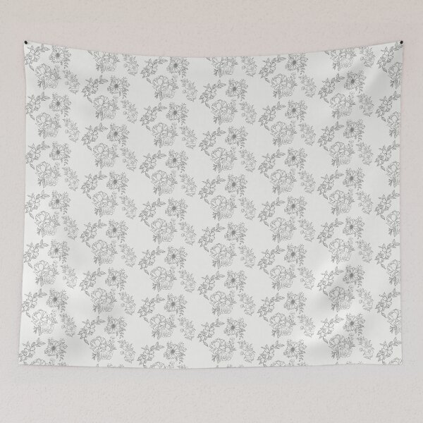 Item preview, Floral (black and white) designed and sold by AviationBlonde.