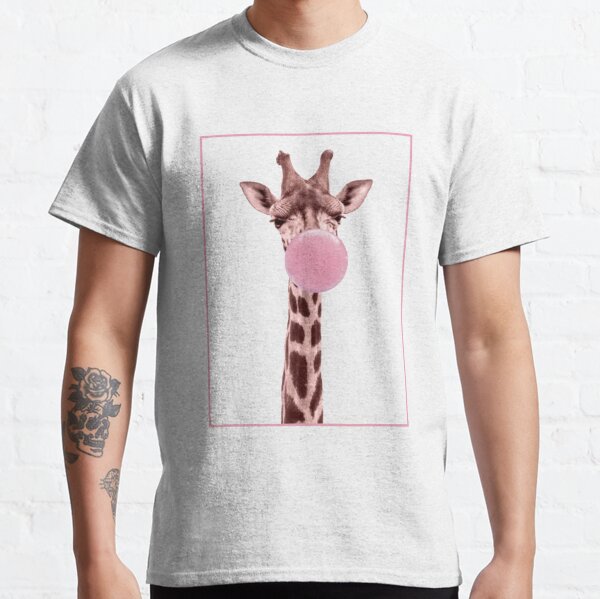 Funny Blowing Bubble Gum Giraffe Animal Lover Chewing Candy Shirt