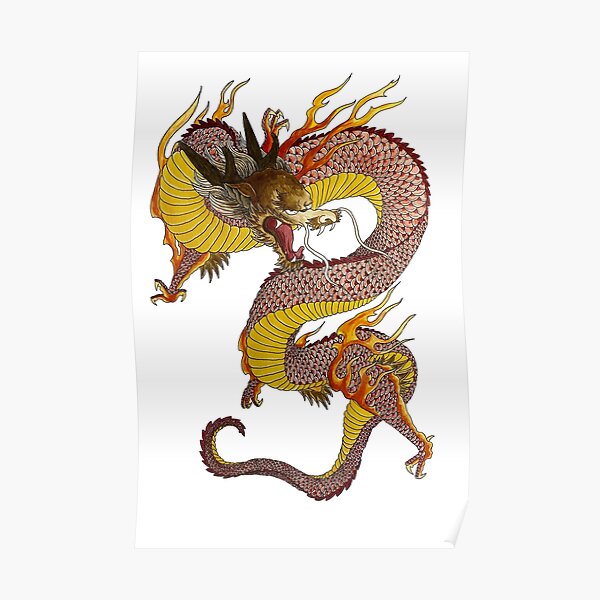 Chinese Dragon Poster For Sale By Mrsaucisse Redbubble