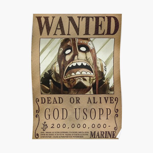 One Piece Wanted God Usopp Poster By Zanattaa Redbubble