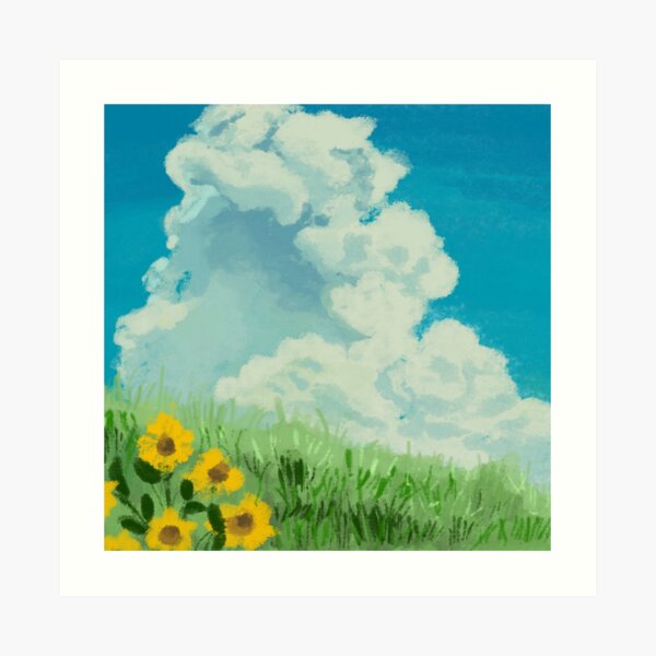 sunflower scene my neighbor totoro Art Print