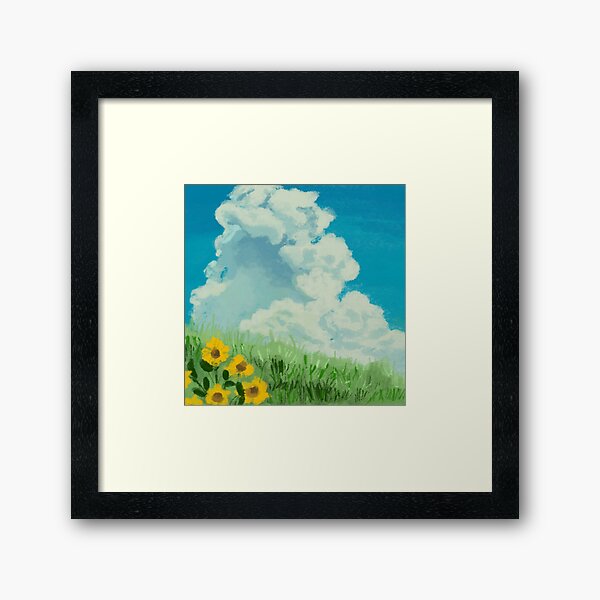 sunflower scene my neighbor totoro Framed Art Print