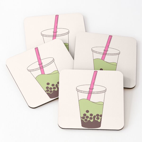 Artikelvorschau, Rosa Matcha Boba Milchtee Bubble Tea entworfen und verkauft von greenteakitty.