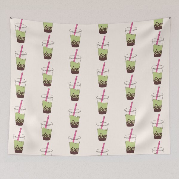 Item preview, Pink Matcha Boba Milk Tea Bubble Tea  designed and sold by greenteakitty.