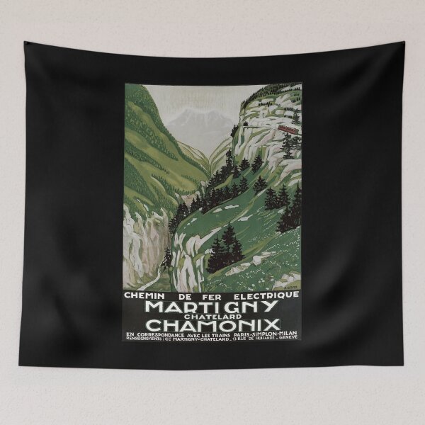 Item preview, retro classic Martigny Chatelard Charmonix poster designed and sold by CorasPosters.