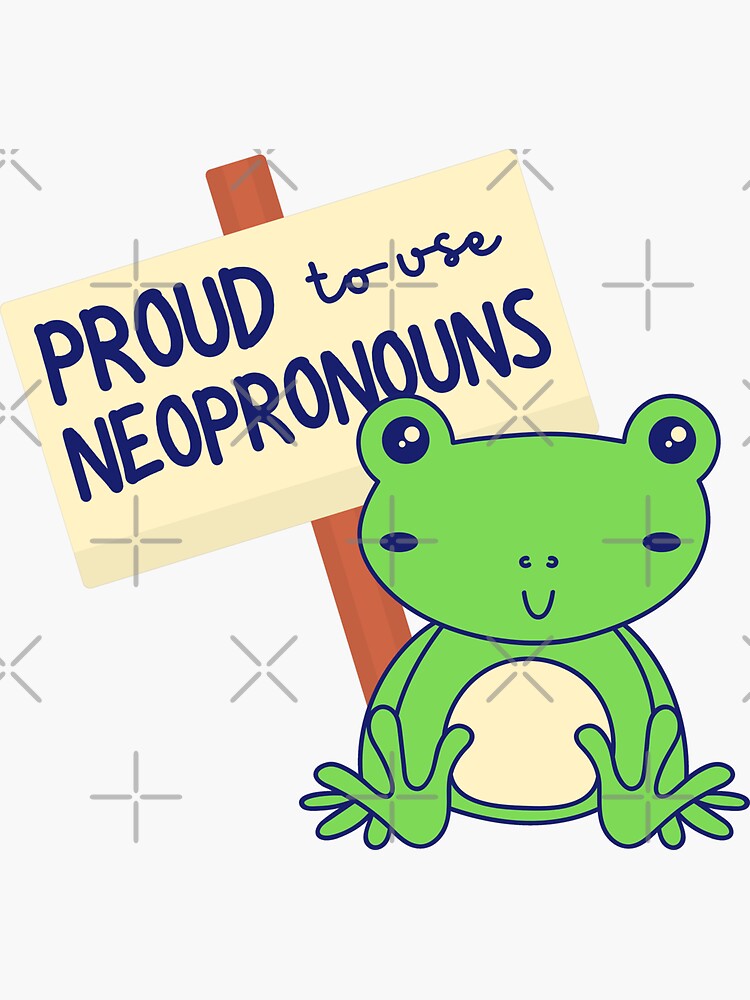 ""Proud to use neopronouns" frog" Sticker by campfiredesigns Redbubble