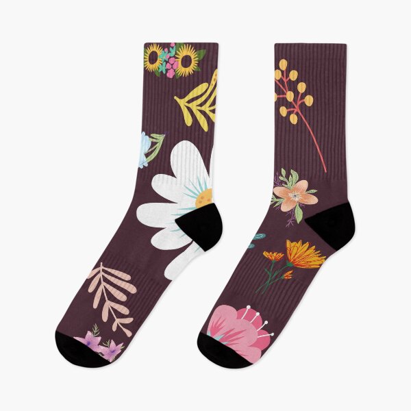 Aperçu de l'œuvre Motif Floral Aléatoire 5 Fond Bordeaux créée et vendue par AliCatOriginals.
