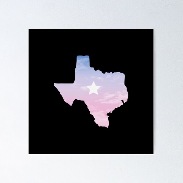 Item preview, Texas map lone star pink gradient blue pink abstract art designed and sold by nuz2.