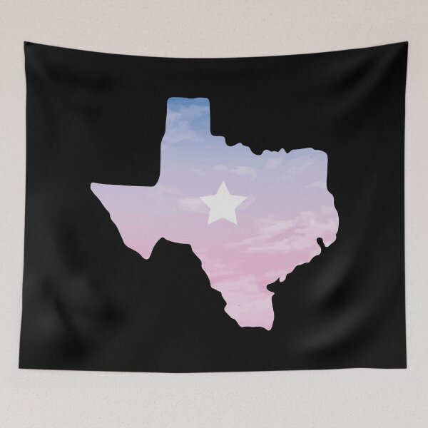 Item preview, Texas map lone star pink gradient blue pink abstract art designed and sold by nuz2.