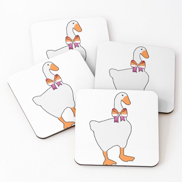 Item preview, Horrible goose - Lesbian flag Ribbon (with black outline) designed and sold by Bethany Casey.