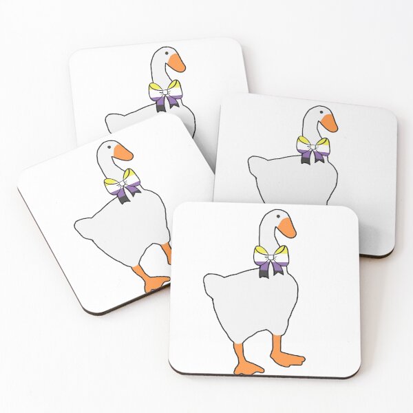 Item preview, Horrible goose - Non-Binary flag Ribbon (with black outline) designed and sold by Bethany Casey.