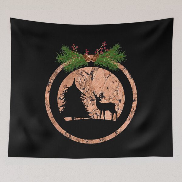Item preview, Rustic Christmas Forest Deer silhouette  designed and sold by Jennykies.