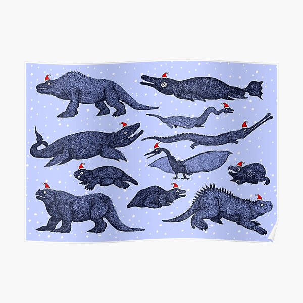 Dinosaurs of Crystal Palace Christmas Variant Poster