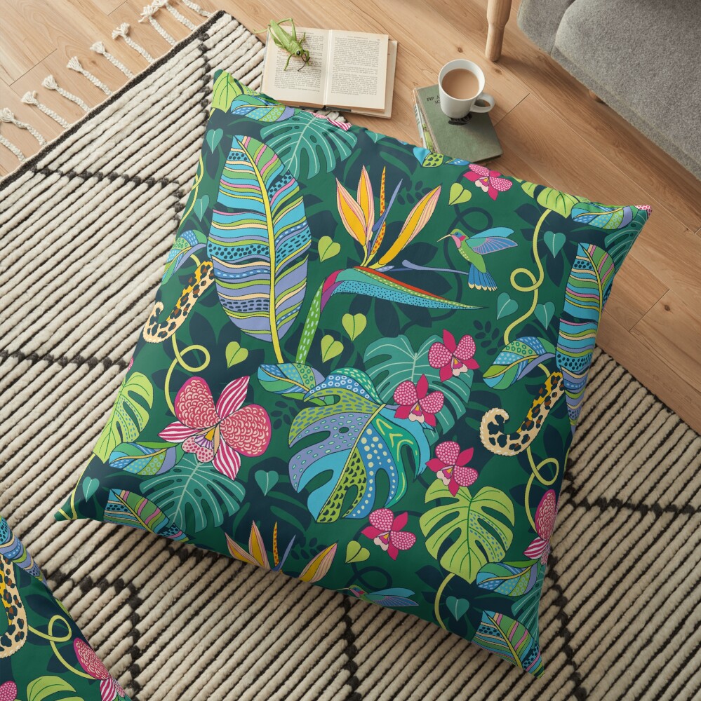 Bohemian Tropics Floor Pillow