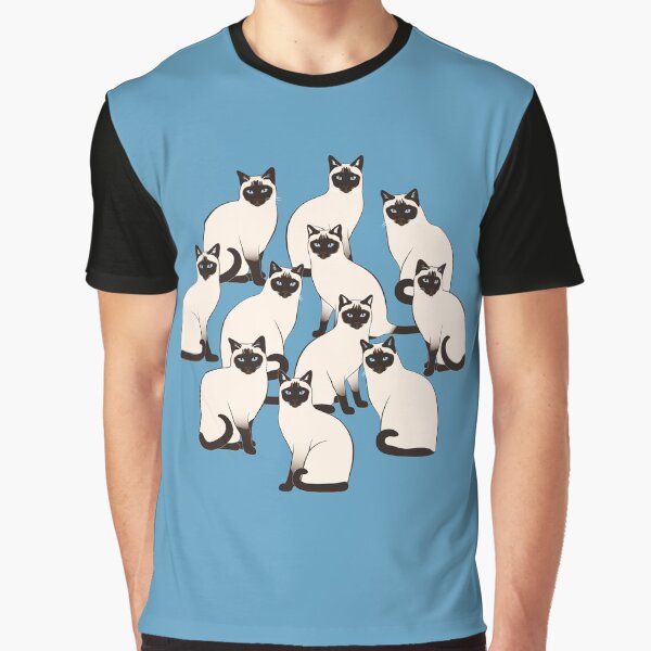 Siamese Cats Circle Graphic T-Shirt
