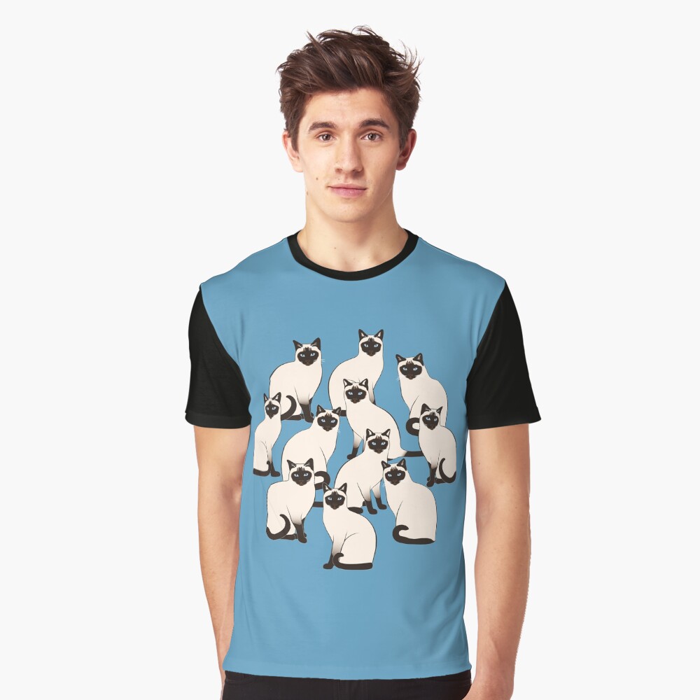Siamese Cats Circle Graphic T-Shirt