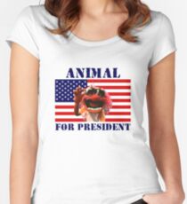 Animal for President Women's Fitted Scoop T-Shirt