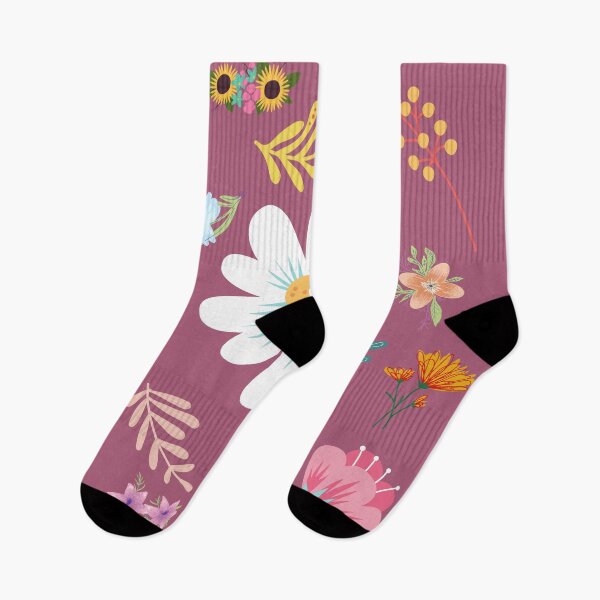 Aperçu de l'œuvre Motif floral aléatoire 6 Tapisserie Fond rose créée et vendue par AliCatOriginals.