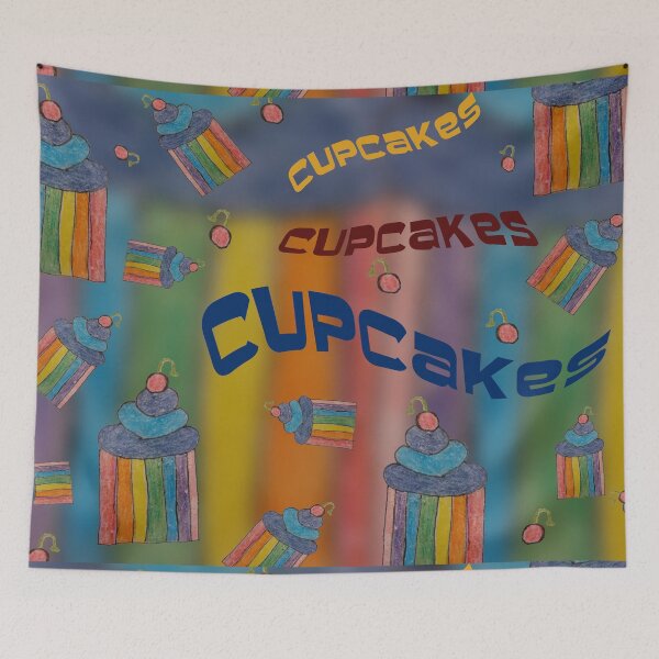 Item preview, Fabulous falling rainbow cupcakes with cherries designed and sold by CJSCRAFTS.
