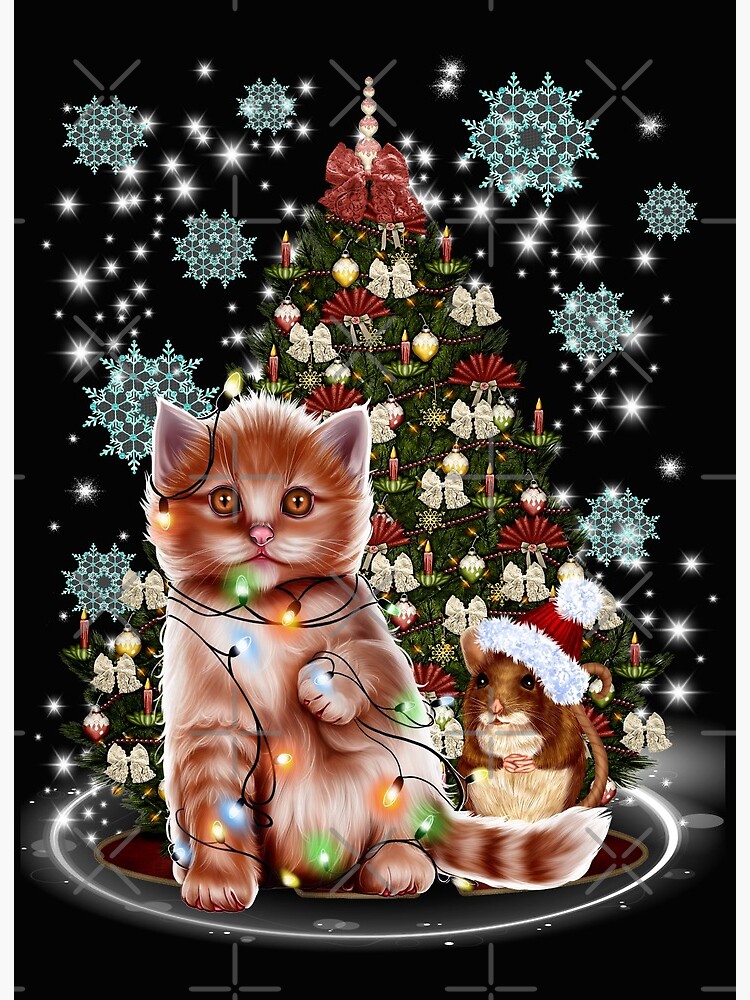 Kitty Christmas a cats tale Art Board Print