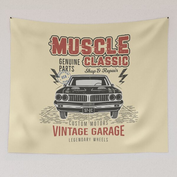 Item preview, Muscle Classic Vintage Garage designed and sold by Sinfamous.
