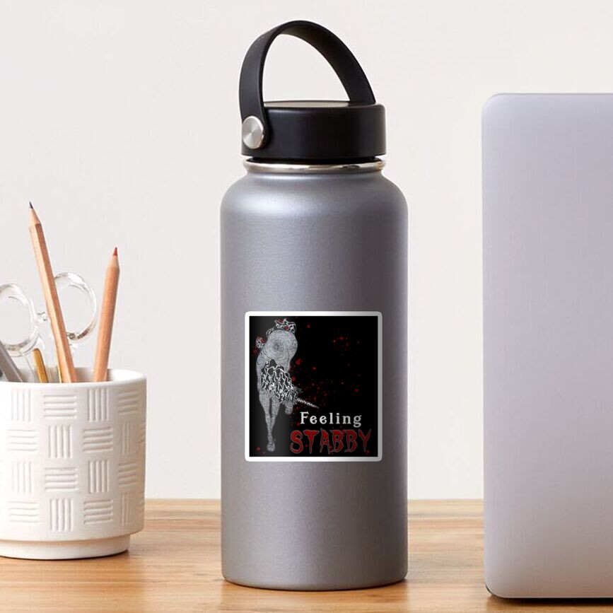 "Feeling Stabby | Stabby Unicorn | Goth Horror Dark Humor TM11" Sticker