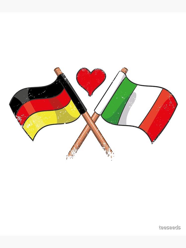 Poster for Sale mit Ich liebe Deutschland Italien Flagge Fahne Herz von  teeseeds