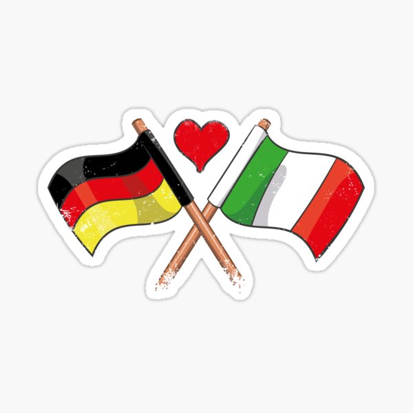 "I Love Germany Italy Flag Banner Heart italian" Sticker for Sale by