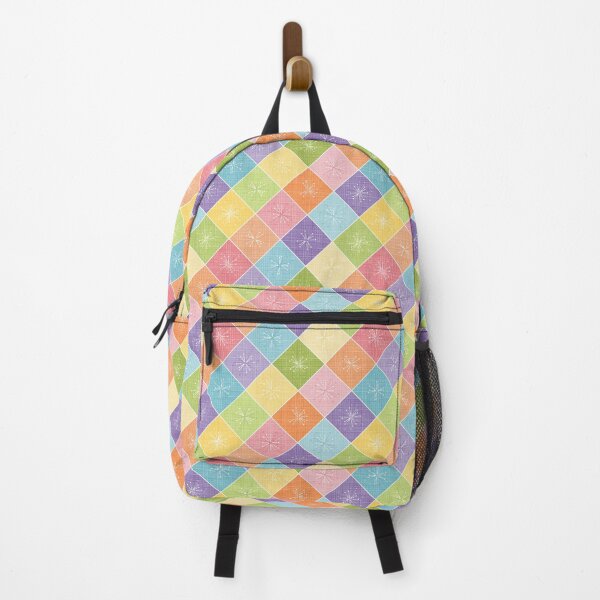 Item preview, Mid Century Modern - Atomic Age Starburst Check - Retro Pastel Rainbow designed and sold by WickedRefined - Nicole Demereckis.